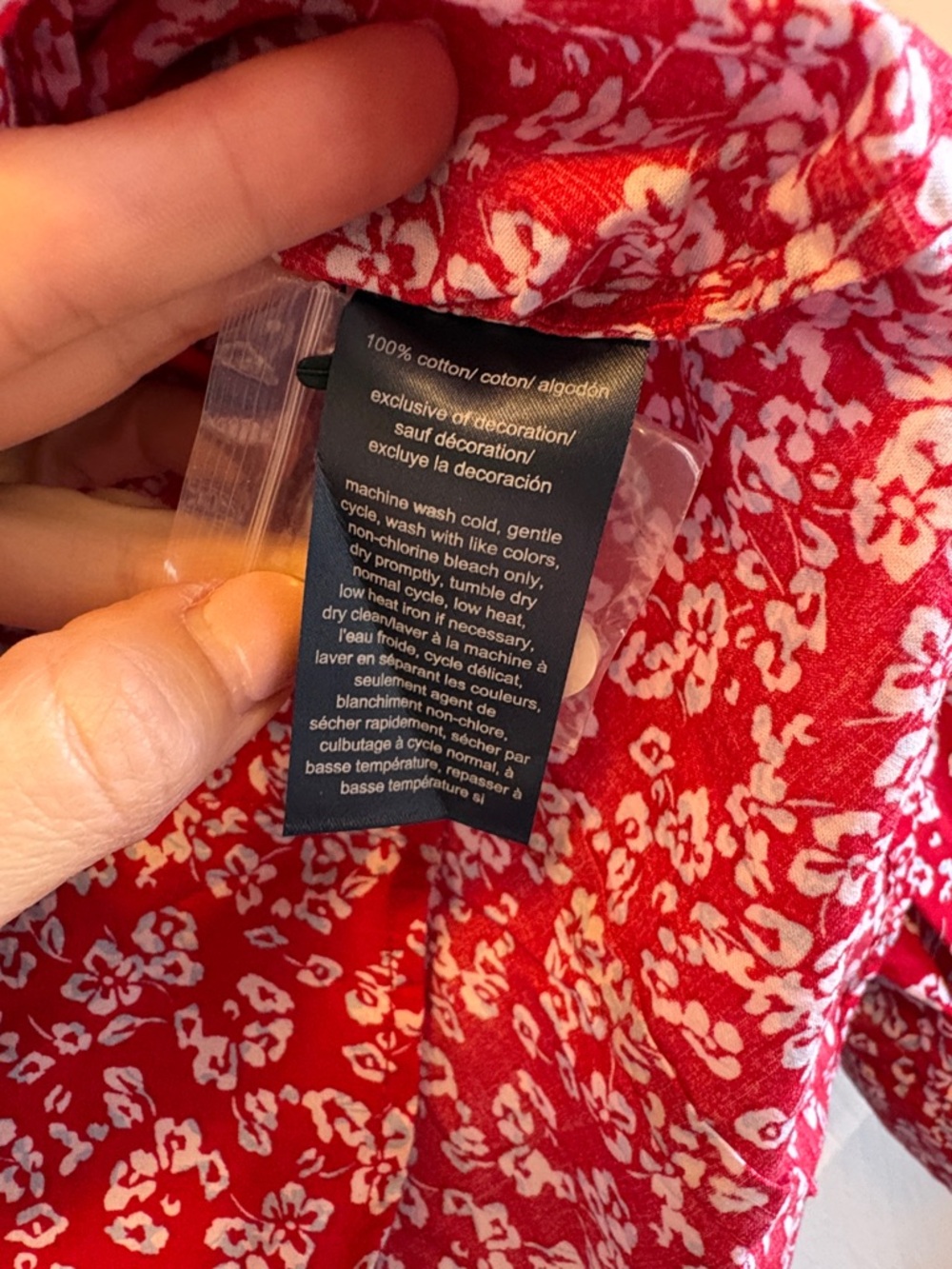 Tommy Hilfiger Red and White Floral Button-Up - Picture 3 of 11